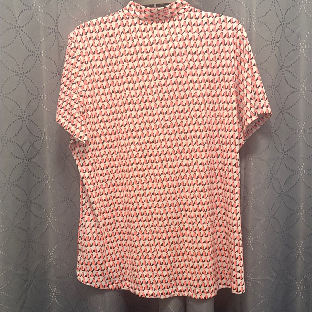 Tail Women's Pink Geometric Short Sleeve Golf,Tennis,Pickleball with Zip Neck - Picture 3 of 3